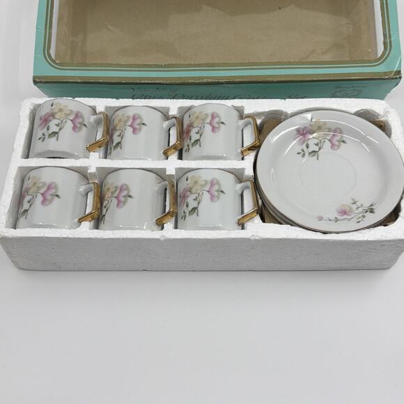 Yau Shing 1946 Porcelain Cup & Saucer Tea Coffee Set 12 Pieces New Espresso - Picture 2 of 5